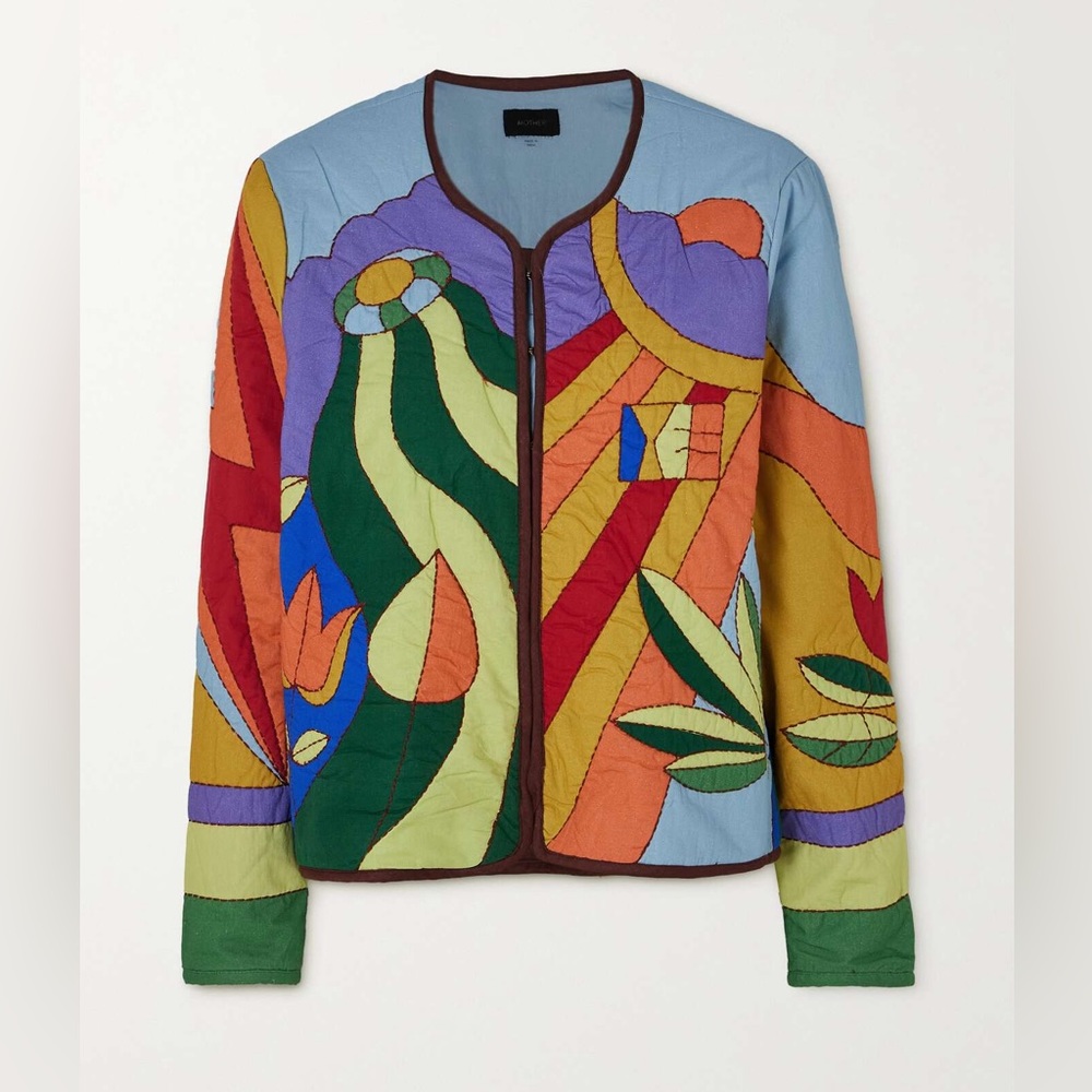MOTHER The On-The-Fringe Quilted Patchwork Cotton Jacket
